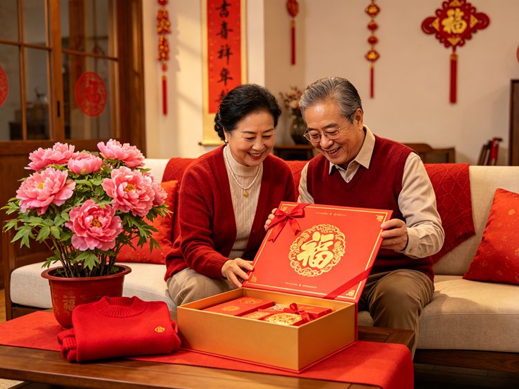 春节新春孝心礼盒 红色喜庆年货好物 长辈新年吉祥礼品